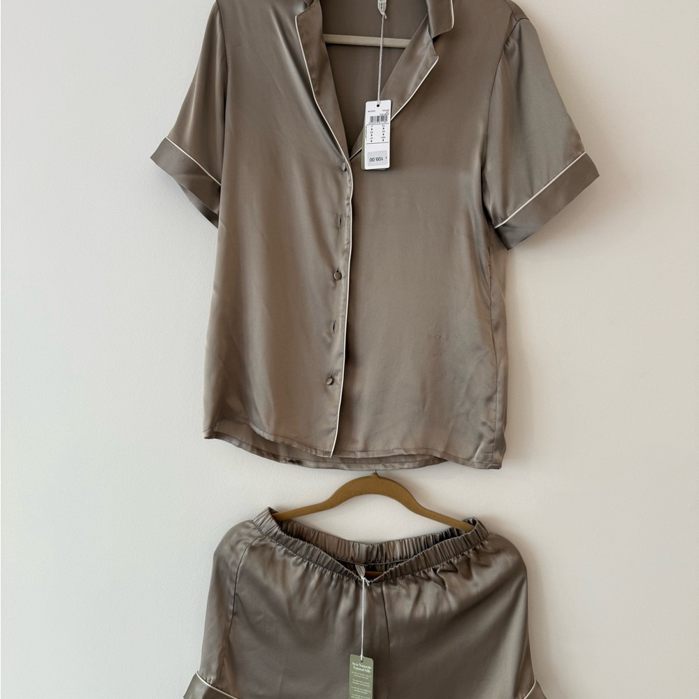 Intimissimi Silk Pajama Set in Grey